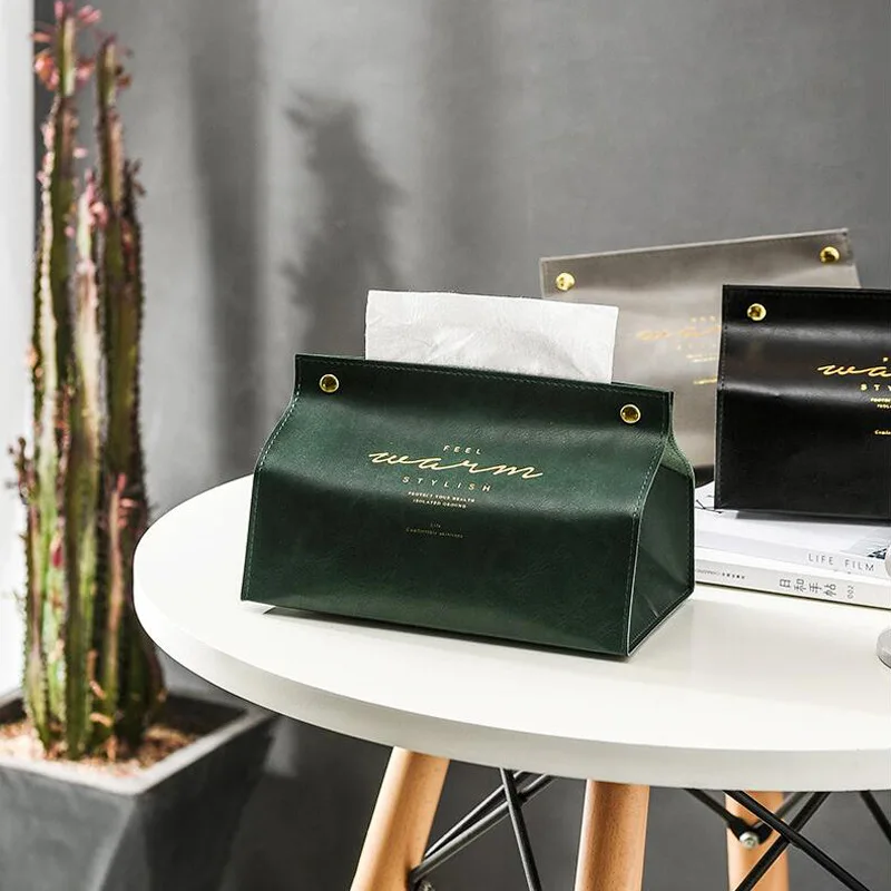

PU Leather Tissue Box Snap-On Trays Home Car Pumping Paper Storage Bag Napkin Paper Storage Organizer Container Sundries Storage