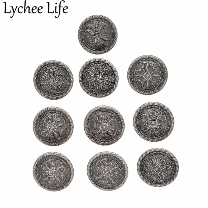 Lychee Life 10 шт. хвостовик английский стиль кнопки металлические круглые формы DIY