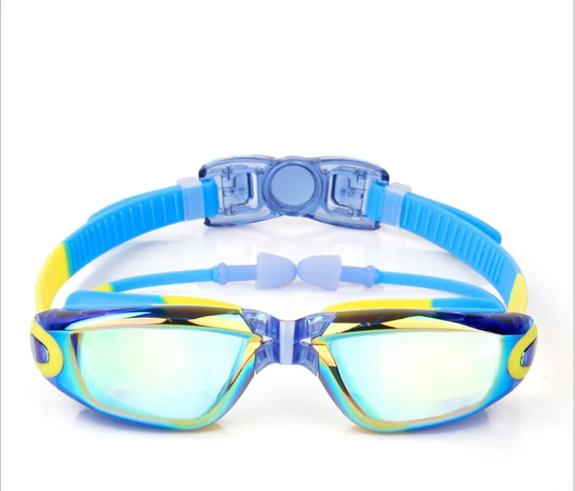 Kids Swimming goggles Anti-Fog UV prescription glasses waterproof goggle with Case,Nose Clip,Earplugs for kids swimming in pools