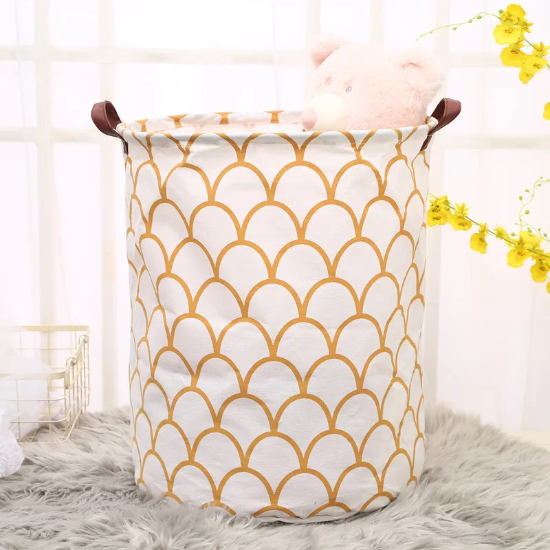 

Large Capacity Cotton Linen Laundry Bucket for Dirty Clothes Waterproof Folding Toy Organizer Storage Basket Home Organizer