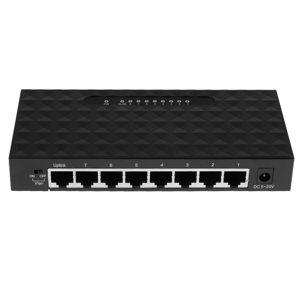 8 Порты и разъёмы гигабитный коммутатор 10/100/1000 Мбит/с RJ45 LAN Ethernet быстро настольных сетевые коммутирующий концентратор без Мощность адаптер Черный