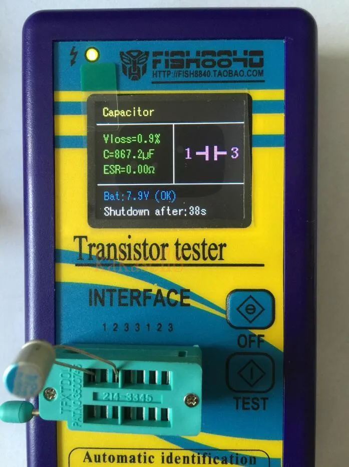 Транзистор тестер TFT Диод Триод измеритель емкости LCR ESR NPN PNP MOSFET