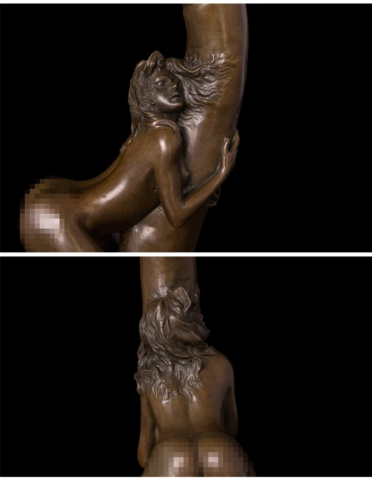 Бронзы похоти Девушка Бронзовая скульптура статуя художественная фигура Статуэтка горячий литой домашний отель украшения
