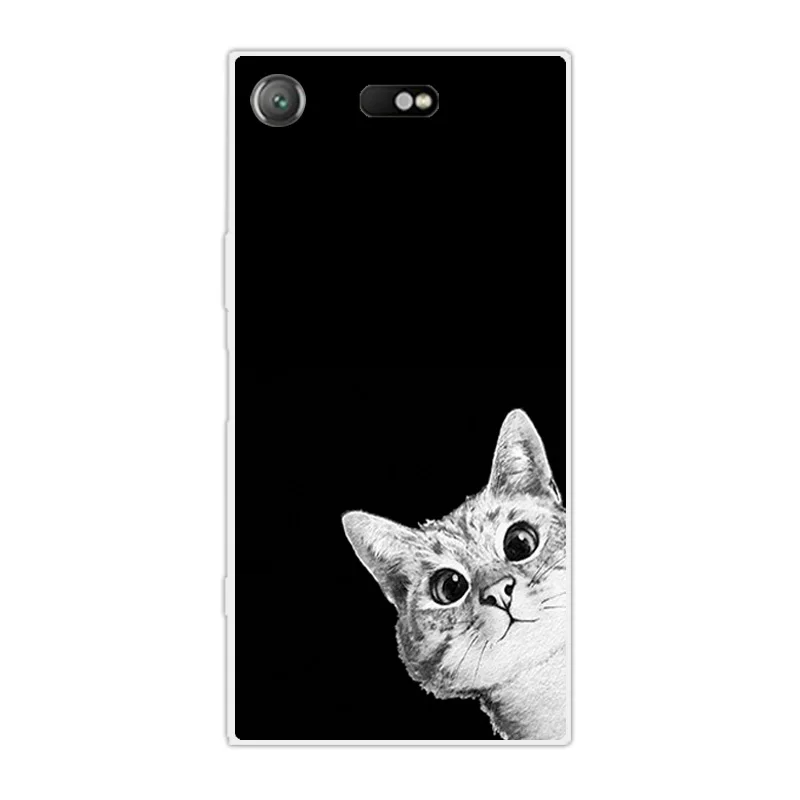 Для Sony Xperia XZ1 Compact Cover мягкий силиконовый 4 6 &quotхмурый Fundas для Compact|Бамперы| |
