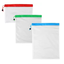 Многоразовые 2шт сетки производят сумки моющиеся мешки для продуктов сумка для покупок хранения фруктов овощей игрушки разное Органайзер