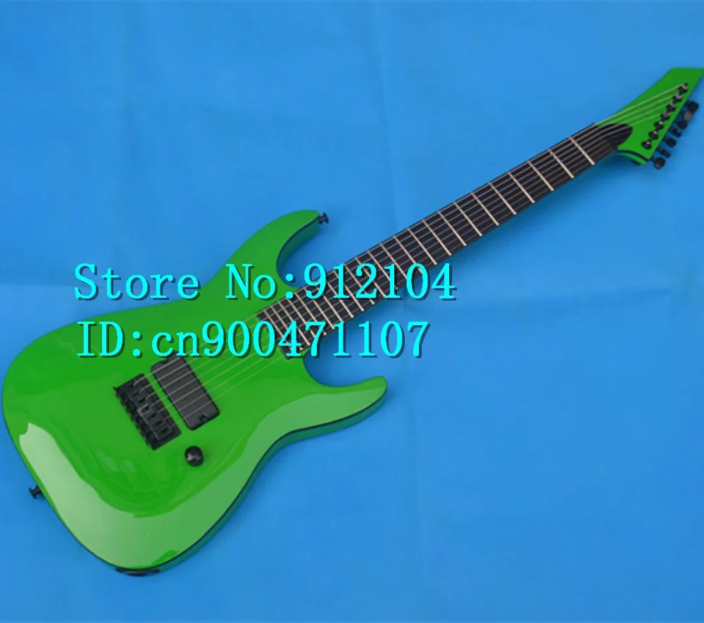 

new Big John 7-strings electric guitar in green with black hardware and ebony fingerboard made in China + free shipping F-3006