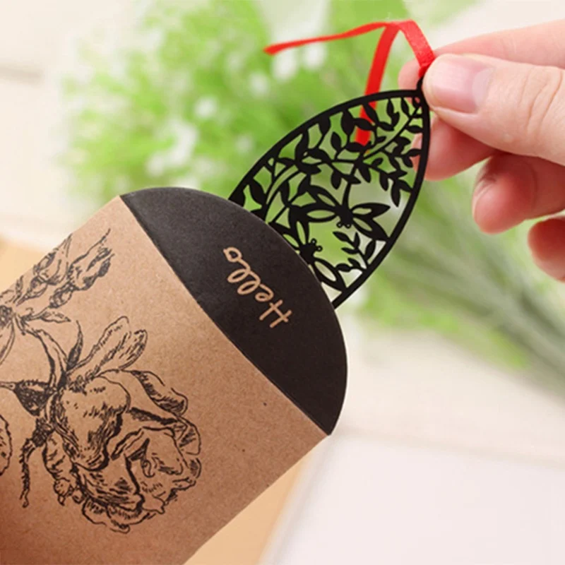 DIY милые Kawaii черные бабочки перо металлические закладки для книги бумага творческие элементы прекрасный корейский канцелярский подарок пакет