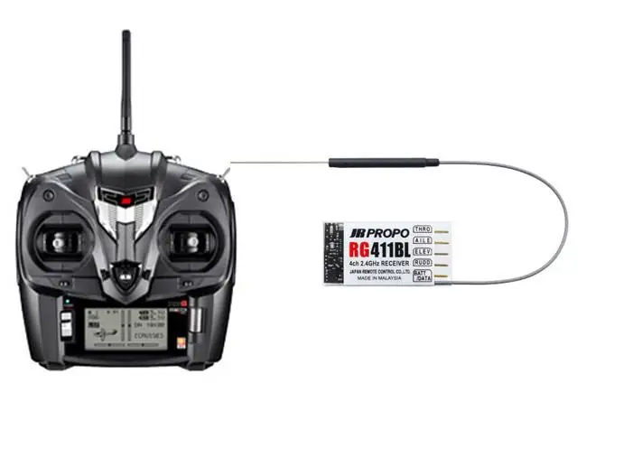 JR XG6 2.4Ghz DMSS 4ch Transmitter w/JR RG411B 4ch DMSS Park Flyer Rx JRP03422 receiver