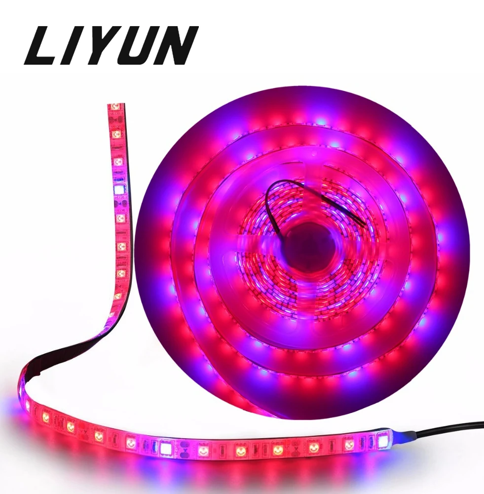 

5050 LED Strip Grow Lights Flexible Tape DC12V Waterproof 5M LED Phyto Plant Growth lamp For Greenhouse Hydroponic Plant Growing
