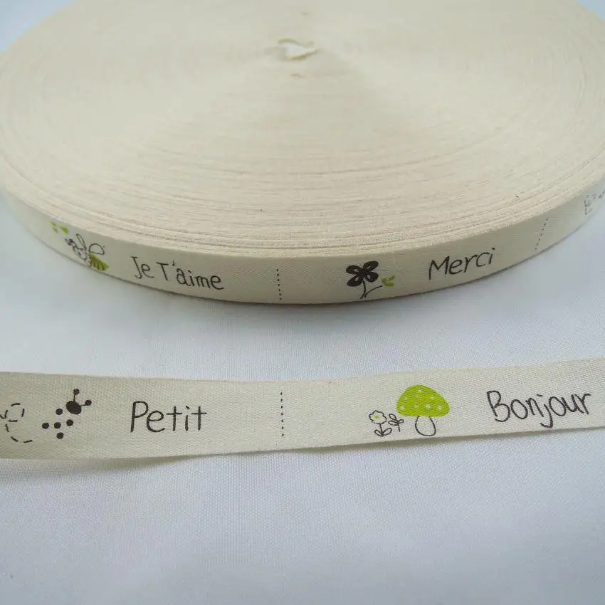 

5/8'' 15mm 100% Cotton Ribbon DIY Handmade Cloth Sewing & Packing Label Webbing Tapes Printed Ribbon Set 5YDS X33