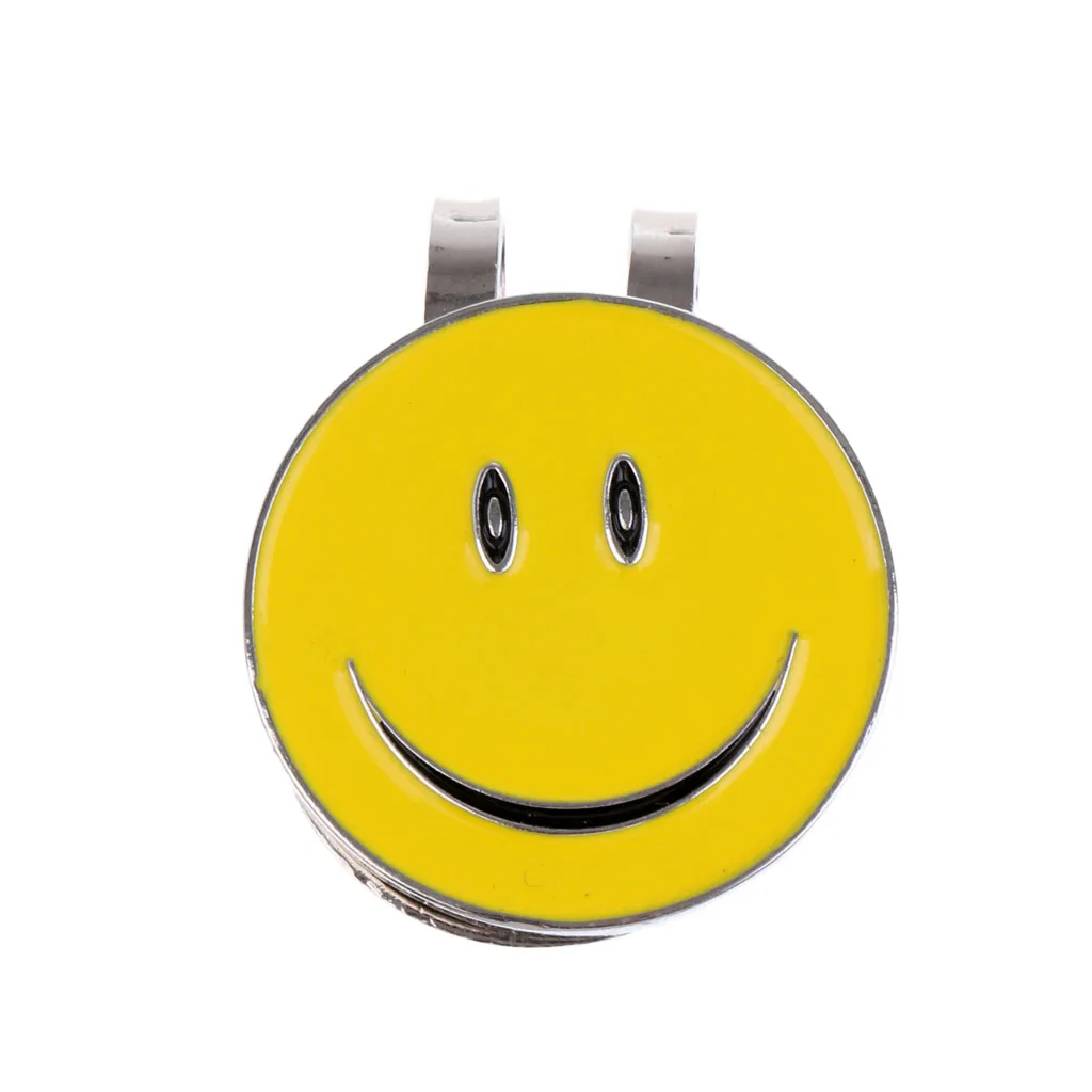 

1Pcs Sturdy Smile Face Magnetic Alloy Hat Clip Golf Ball Mark Fit for Golf Cap Visor Outdoor Golf Accessories Golf Marker