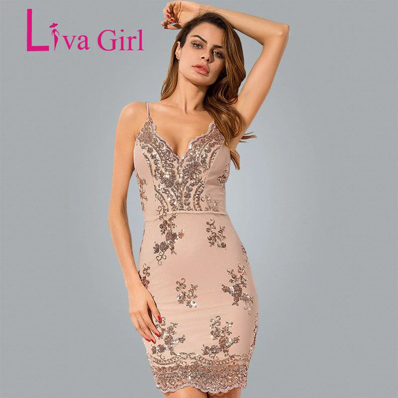 Elegant Sexy Women Dress Sleeveless Deep V Neck Black Sequin Dress Long Backless Side Slit Floor