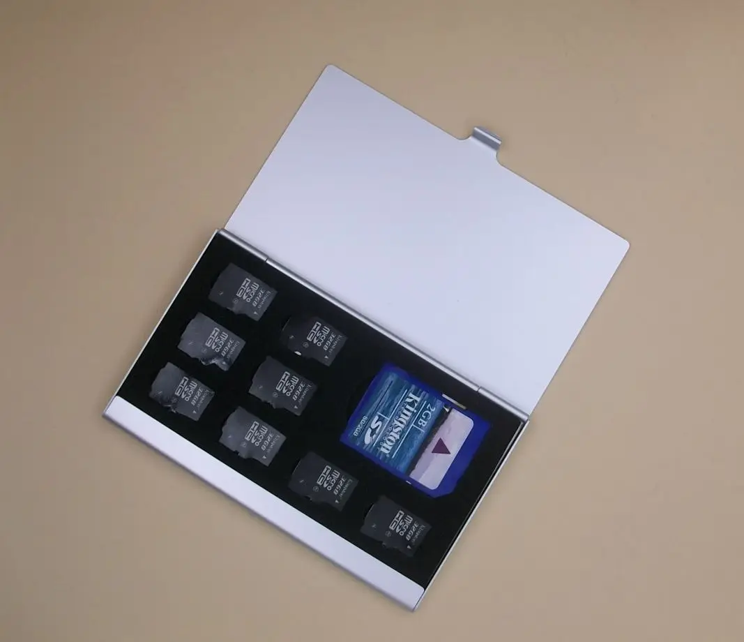 Высокое качество 8 в 1 портативный алюминий Micro для TF SD SDHC MS карты памяти Чехол коробка сумка протектор держатель
