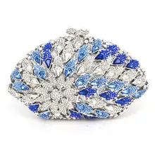 2016 Aushöhlen Kette Kupplung Geldbeutel Silber Kristall Abendtasche Frauen Hochzeit Braut Handtaschen Großhandel Strass Solide Q82