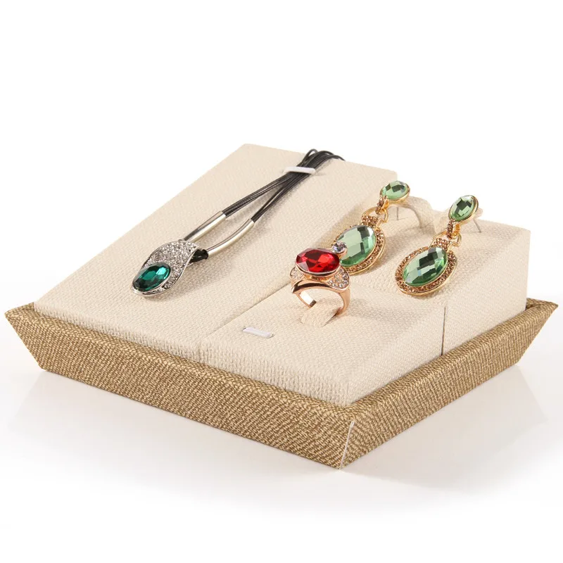 Linen Jewelry Display Holder Jewellery Display Combo Ring Earrings