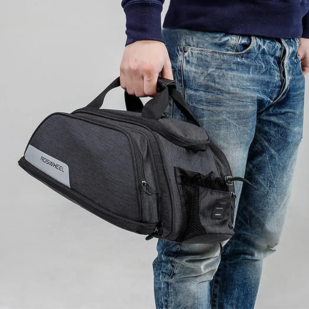 Cycling Handbag Shoulder Carrier Basket Back Bike Seat Bike Shelf Black Bag 11L