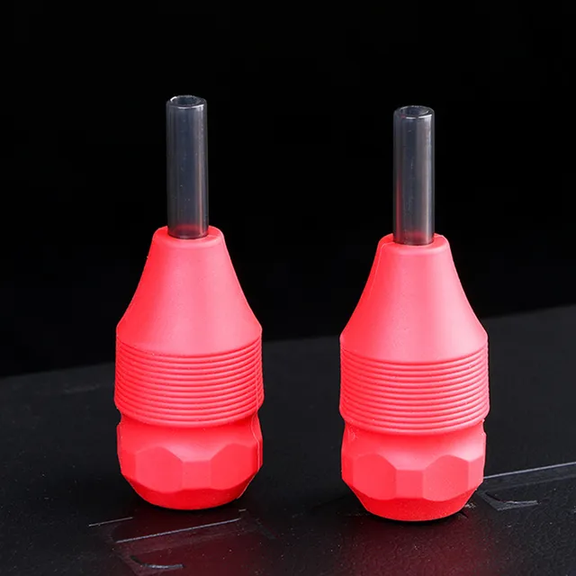 Disposable 30mm Red Tattoo Needles Cartridges Grips For Tattoo Supply Back Stem Disposable 30mm Red Tattoo Needles Cartridges Grips For Tattoo Supply Back Stem