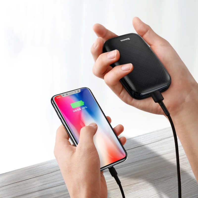 Tanie Baseus 10000mAh mini powerbank dla iphone a Samsung Huawei powerbank xiaomi przenośny zasilacz USB do ładowania bateria zewnętrzna