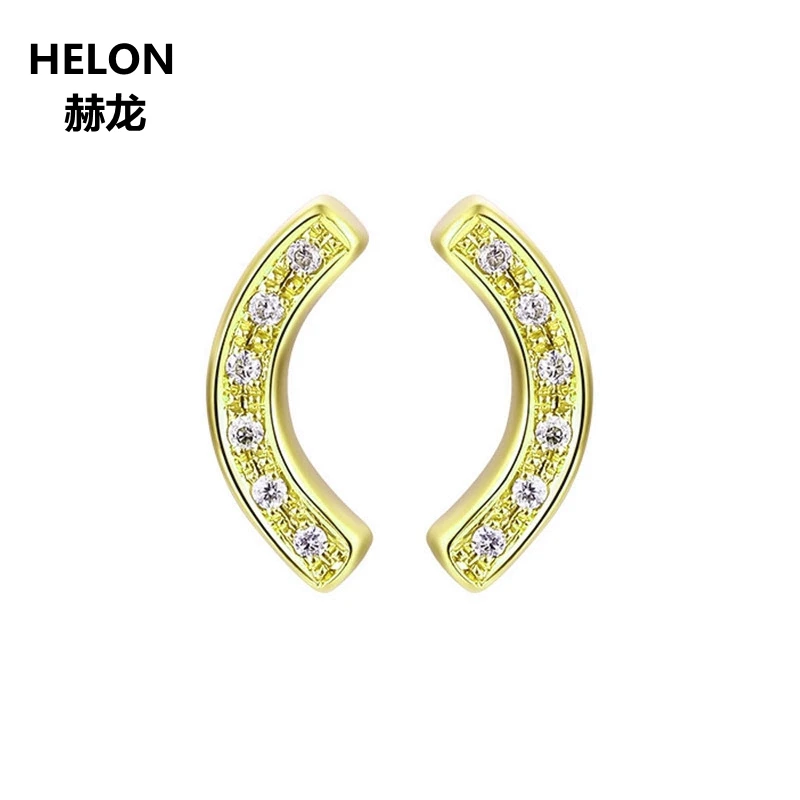 

Unique Solid 14k Yellow Gold Earrings SI/H Single Cut Natural Diamonds Stud Earrings for Women Engagement Wedding Party Jewelry