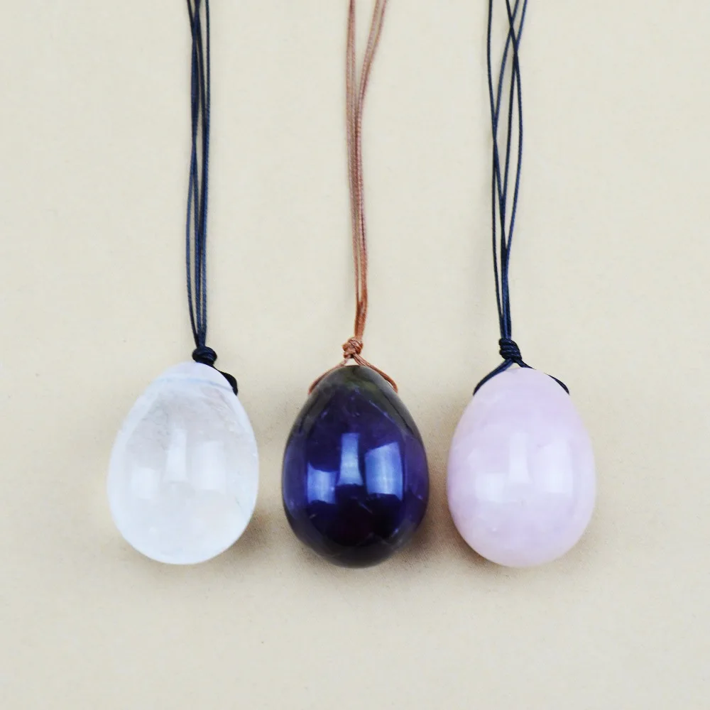 3 Pcs 40*30mm natural rock crystal drilled egg for kegel exercise pelvic floor muscles vaginal exercise yoni egg ben wa ball 3 Pcs 40*30mm natural rock crystal drilled egg for kegel exercise pelvic floor muscles vaginal exercise yoni egg ben wa ball