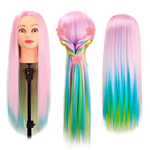 Cosmetology 24 Hair Mannequin Head Rainbow Color Practice