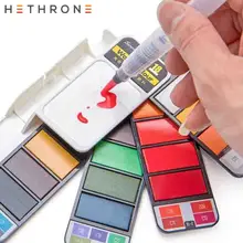 Hethrone Новое поступление 18/25/33/42; однотонные сапоги до середины голени с водой Цвет краски Портативный путешествия красящий пигмент набор кистей с Цвет масло принадлежности художественные Кисти