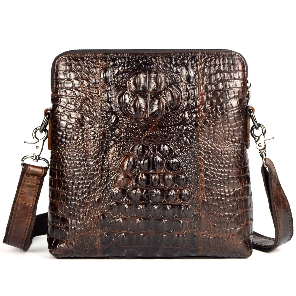 New style Alligator genuine leather small messenger bags for men