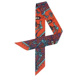 2018 летние модные брендовые веревки шелка с принтом Малый лента саржевого шелковый шарф Для женщин сумки ленты Длинные шарфы женский платок