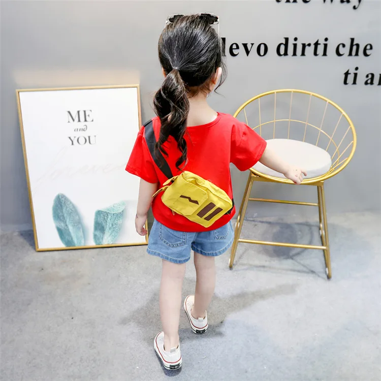 Girls Summer T-shirt Cotton Children's Creative Clothes Set Fashion Summer Kids Set Cute Creative Backpack T-shirt LQ1204
