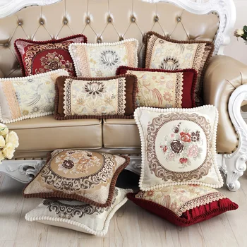 

High Grade Southeast Asia Jacquard embroidery Flowers Pattern Pillow Cover Home Decorative Pillow Case Office Sofa Cushion Cover