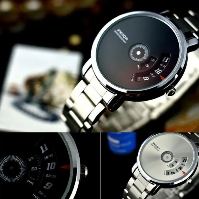 

Fashion Creative Stainless Steel Watch Men's Military Sport Analog Quartz ate Sport Quartz Analog Hot Sales Silver Wrist Watch
