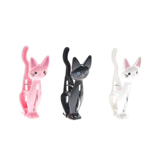 

8pcs Cat Cartoon Clip Socks Hanging Pegs Clamps Strong Clothes-pin Shape Receive A Clip Laundry Photo Holder Bag Clips 3colors