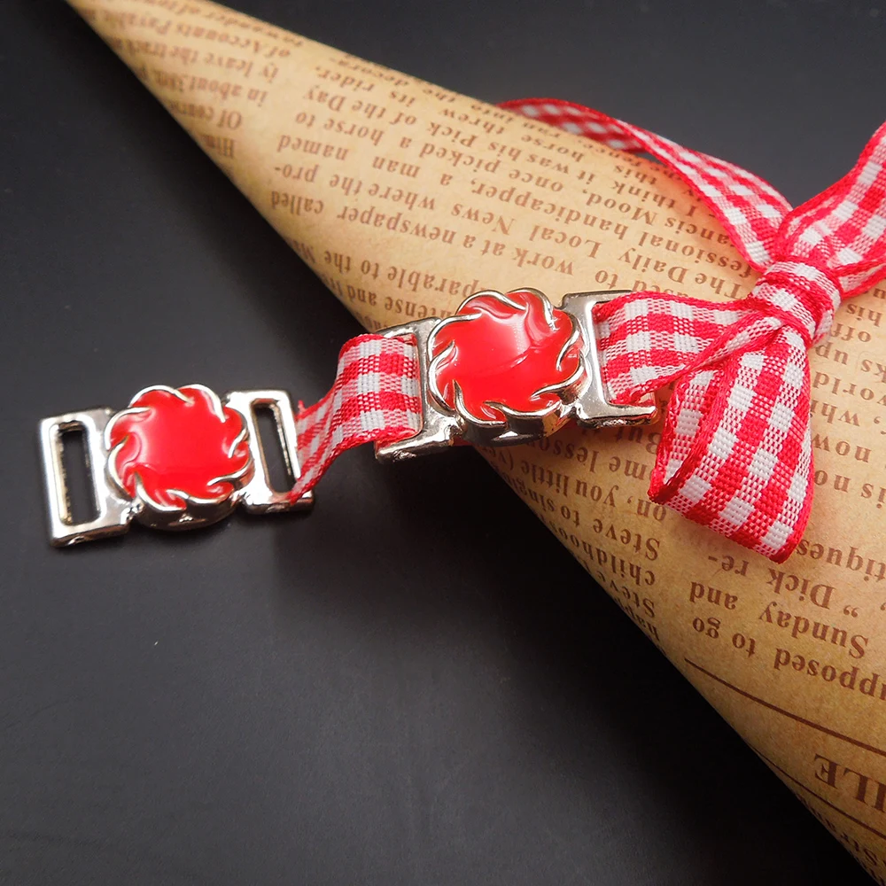 plated gold color no fade ribbon buckles 14/24mm, 30pcs read flower