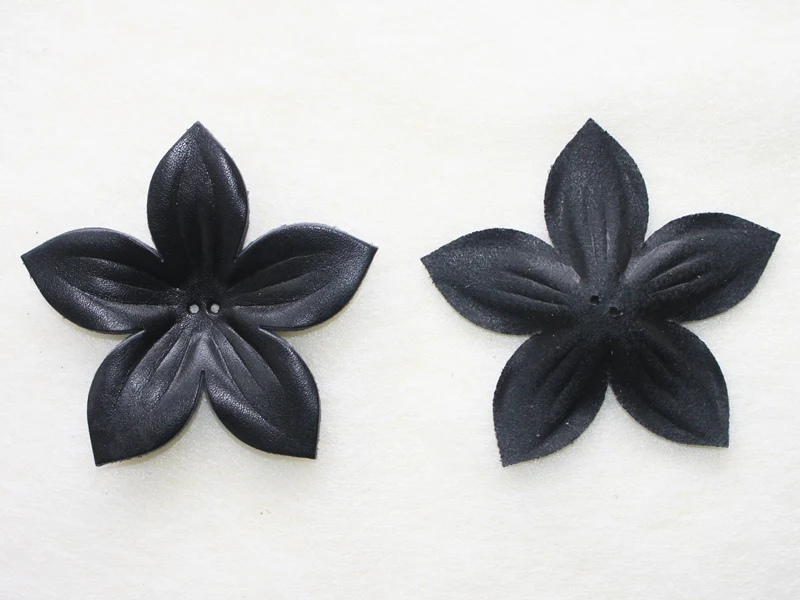 DIY 꽃 제작용 가죽 꽃잎, 5 잎 장식, 고품질, 단색, 8*8cm, 로트당 1 개