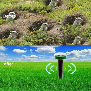 

New Garden Solar Ultrasonic Pest Repeller Snake Mice Mouse Reject Control Eco-Friendly Solar Power Gopher Mole Protect crops