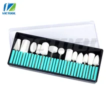 Victool 13pcs/set High Quality Felt Nail Bits For Electric Manicure Drill Polshing Pedicure Grind Pro Nail Art Salon 08
