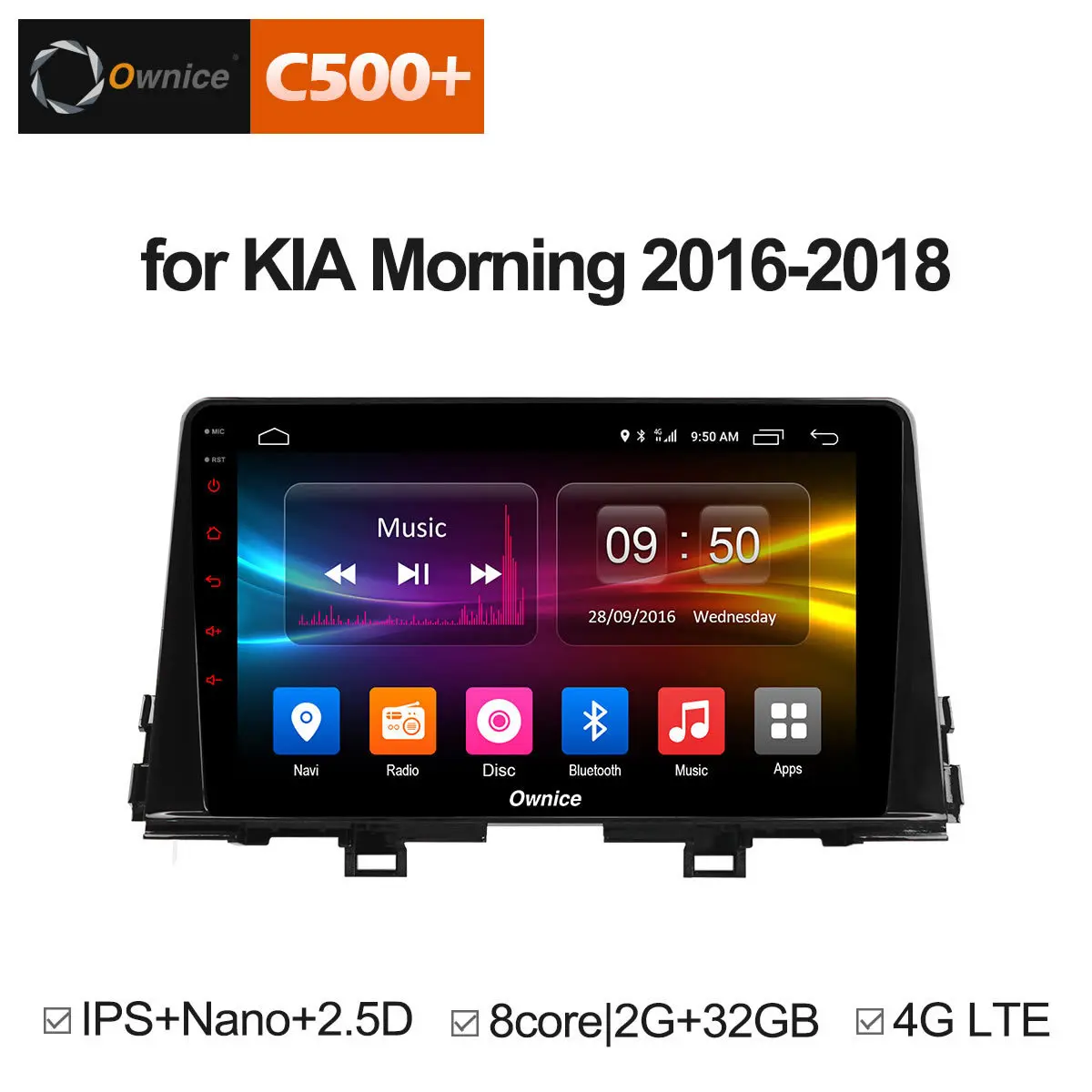 Ownice C500+ G10 Восьмиядерный Android 8,1 DVD GPS Navi Мультимедиа Стерео для KIA Morning/Picanto- радио головное устройство