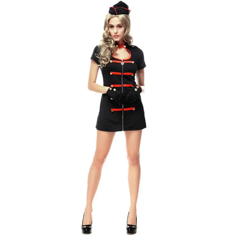 Women Lady Black Sexy Nurse Cosplay Costume Nurse Game Uniform ...