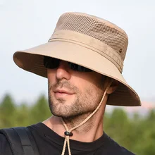 Мужская рыболовная Кепка, солнцезащитная Кепка, водонепроницаемая летняя УФ-защита, шляпа для сафари, дышащая уличная охотничья Кепка, мужские солнцезащитные шляпы, рыбак