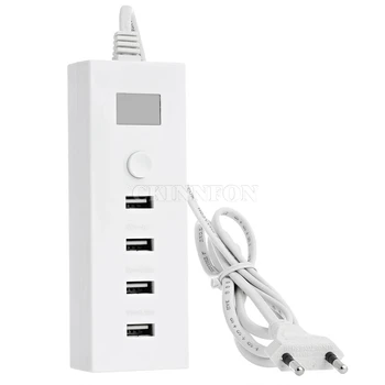 

100Pcs/Lot 4USB Port Travel Wall AC Power Charger Adapter US EU Plug 1.2M Cable