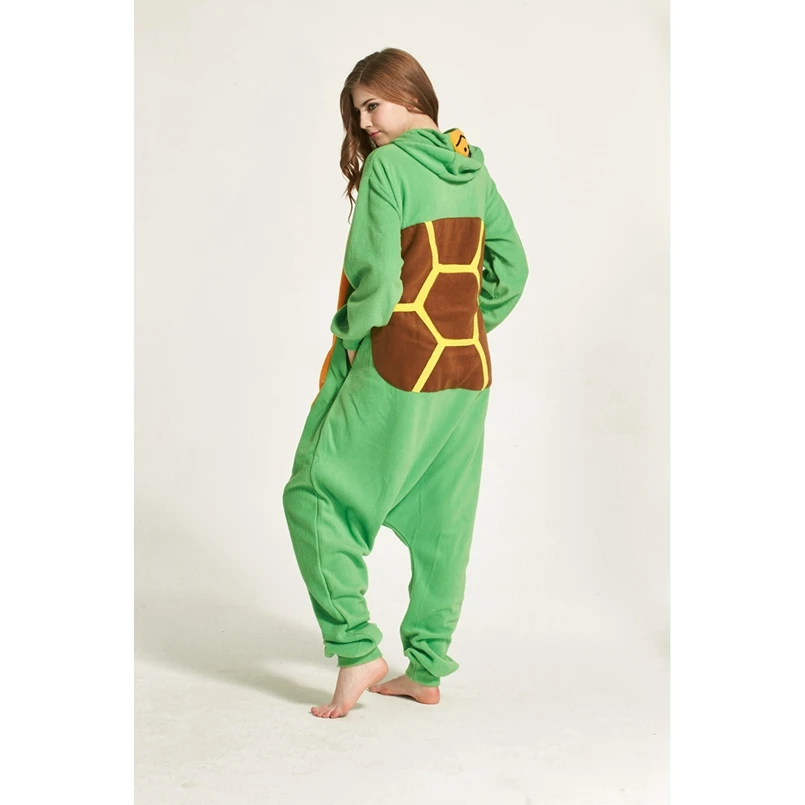 Черепаха животных пижамы Onesie Толстовка для взрослых Для женщин Для мужчин Пижама праздника Хэллоуин пижамы руно полной длины