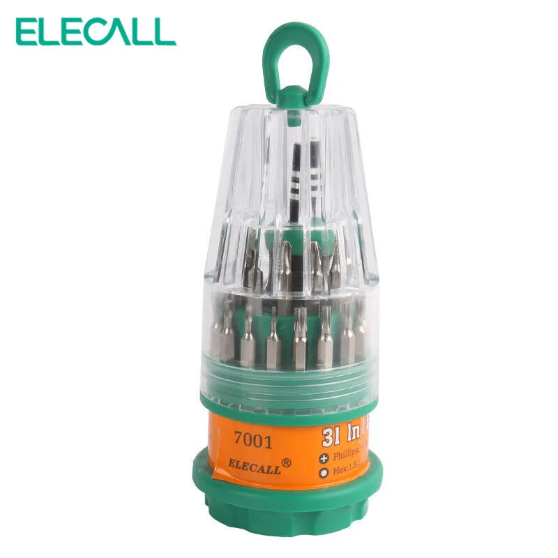 

ELECALL New Arrived 31 in 1 Precision Handle Screwdriver set Mobile Phone Repair Kit Tools 7001