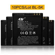 10 шт./лот ABV BL-5K bl 5k Мобильный телефон батарея для NOKIA C7/N85/N86/C7-00/X7-00/t7/701/Oro BL5K батарея