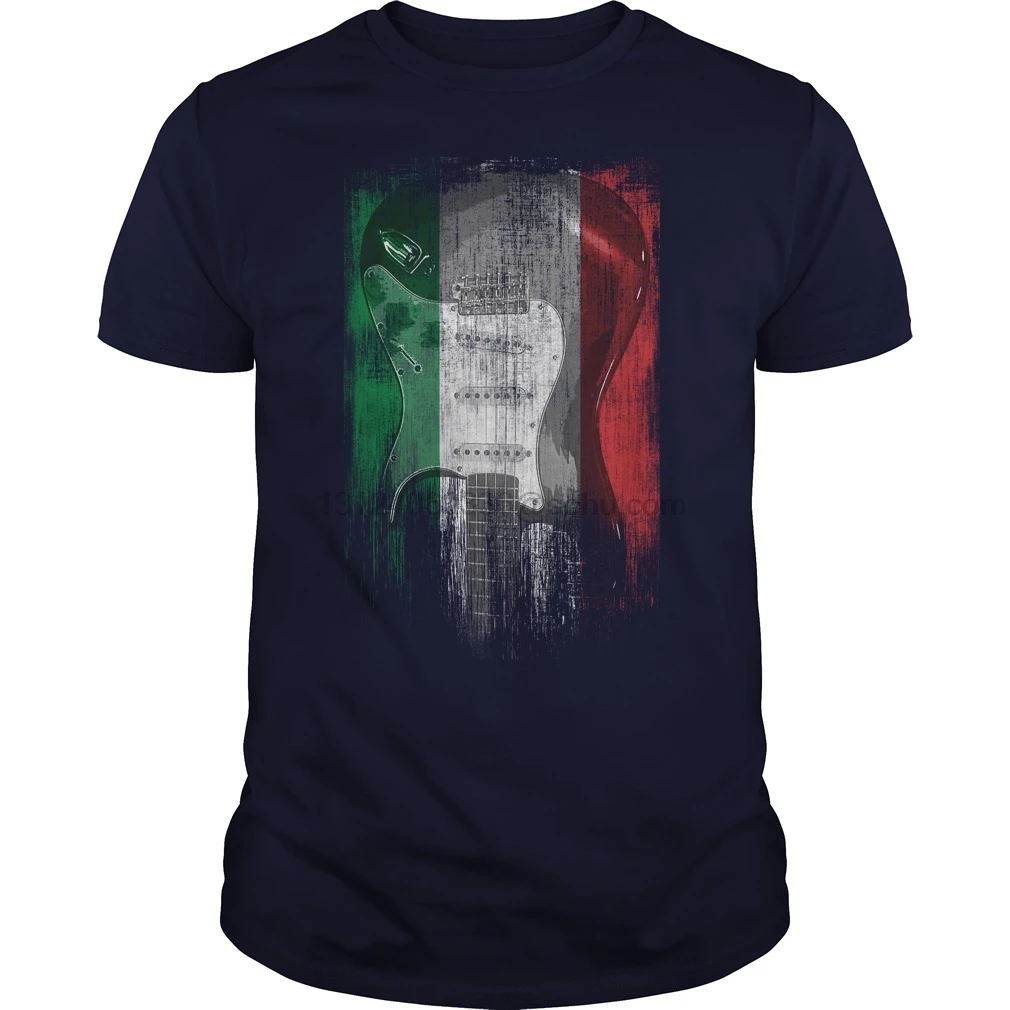 Men tshirt Short sleeve Distress Guitar flag Italy Shirt cool O neck Women t-shirt | Мужская одежда