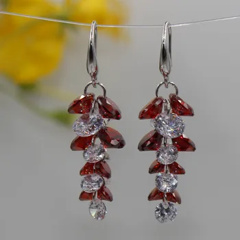 

2018 hot AAA zircon grape string Earrings super bright female Charm Earrings low price promotions / various colors HHE-011