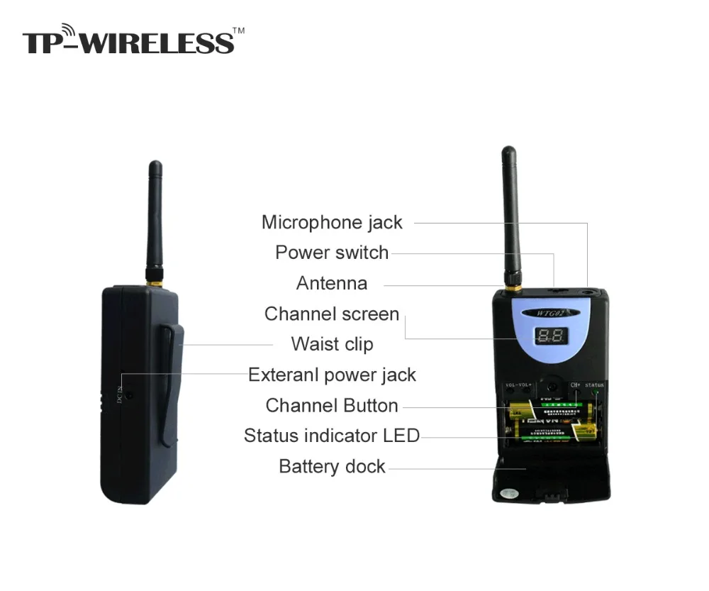 TP-wireless 2,4 ГГц аудио приемник беспроводная гарнитура микрофонная система идеально подходит для обучения, интервью, речи, конференции, церкви