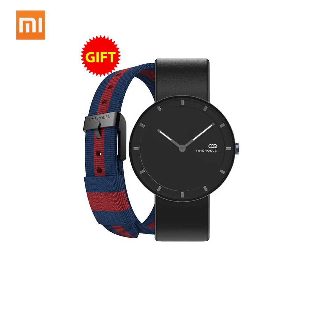 Xiaomi Mijiia TIMEROLLS-COB Quartz Wrist Watch Luminous Pointer Stainless Steel Water Resistant Watches Men Women Luxury Watches - Цвет: Черный