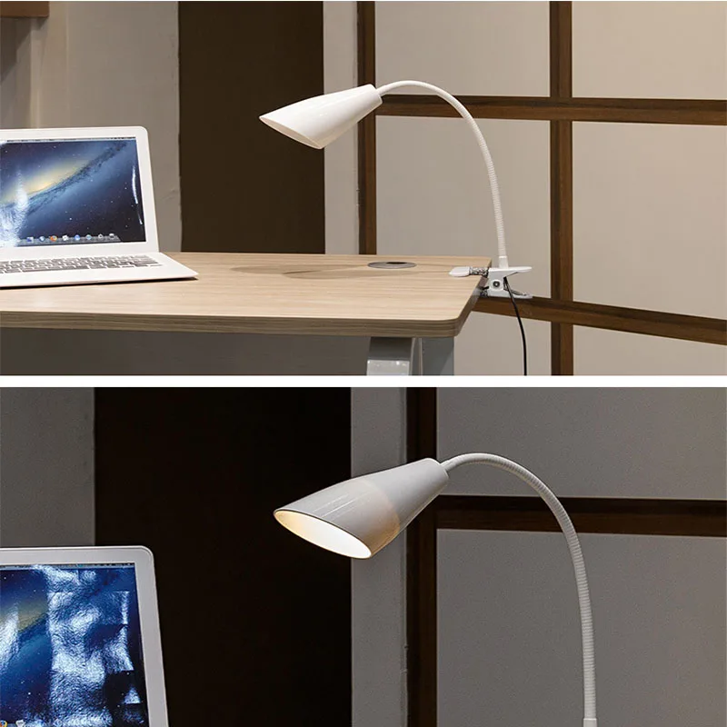

6w Dimming 360 degrees table lamp usb power supply polished clip Night led light Switch Study Reading book Work
