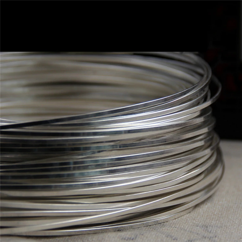 1 метр, 999 Стерлинговое Серебро, прямоугольная квадратная проволока, 0,6-1,1 мм, серебряная проволока, твердая, для ювелирных изделий, сделай сам, Стерлинговое Серебро, бисероплетение, кабель