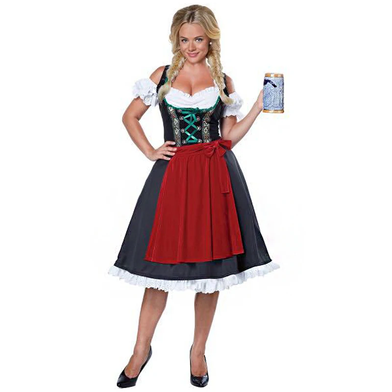 

Women Tradition Oktoberfest Dirndl Beer Maid Outfit Bar Waitress Beer Girl Dress